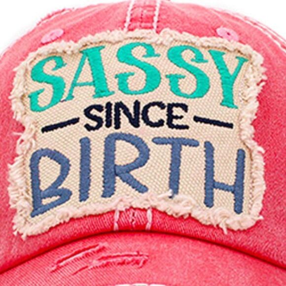 2/$30 Ladies Pink Sassy Since Birth Baseball Hat - Picture 2 of 6